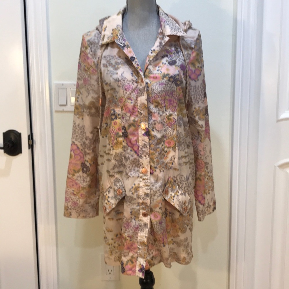 Rodarte for Target Floral Trench Coat - Pink and Cream